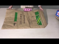 Kantong Kertas Kraft Daur Ulang Ukuran Khusus 20kg 25kg Kantong Kertas Multiwall yang Ditempelkan