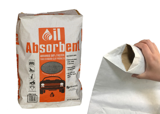 Liquid Spill Absorbent Chemical Pasted Valve Multiwall Paper Bags 15kg 20kg