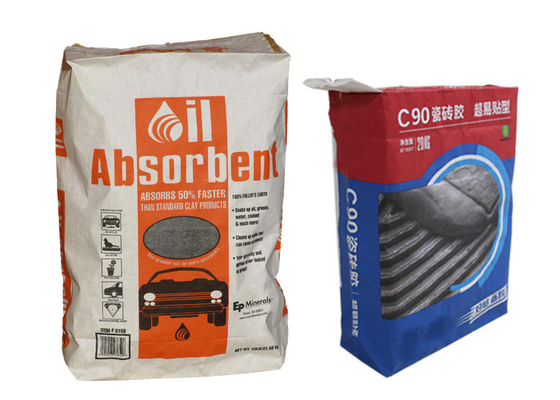 Clay Granular Absorbent Pasted Valve Multiwall Paper Bags 15kg 20kg 25kg