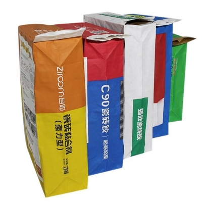 Tas Kertas Multiwall Katup Kustom Disisipkan Untuk Kemasan Tepung 5Kg 10kg 20kg 25kg
