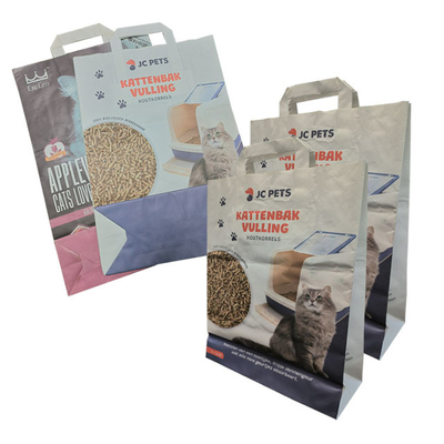 10Liter Side Gusset Paper Bags Heat Sealing Untuk Pet Litter Moisture Proof