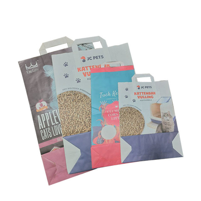 Pencetakan Kustom 6L 10L Heat Sealed Biodegradable Cat Litter Bags Ketahanan Aus