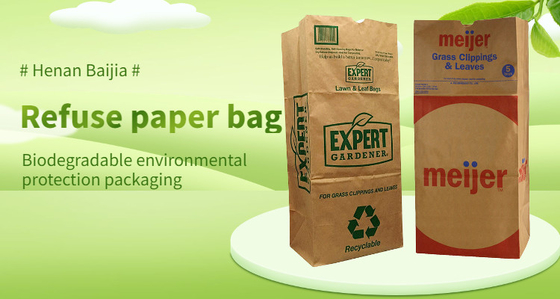 Degradable Paper Leaf Dan Lawn Bags Cetak Kustom Bentuk Kustom