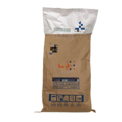 Eco Friendly Heat Sealed Kraft Paper Bags Custom Logo Food Grade Packaging Untuk Makanan Pertanian Kimia Pembuatan Umpan