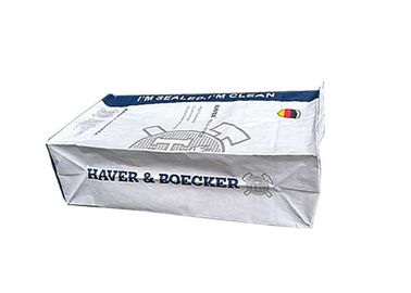 3 Lapisan Multiwall Kraft Paper Bags Tas Kertas Bawah Datar Dengan PE Liner Di Dalam
