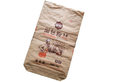Kantong Kertas Kraft Industri Kinerja Tinggi 25kg 50kg Kapasitas Besar Bantalan Beban Kuat