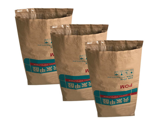 Feed Starch 25kg 50kg Heat Sealed Paper Bags Mulut Terbuka Trapesium