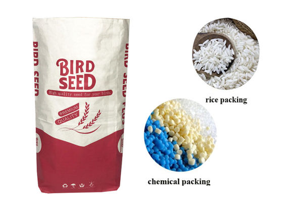 Double Layer 25kg Multiwall Kraft Paper Bags Untuk Kemasan Pakan Hewan Kotoran Kucing