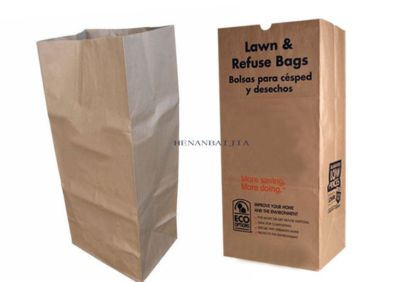 Kantong Kertas Rumput 25Kg Tugas Berat Lawn Menolak Kantong Kertas Kraft Multiwall
