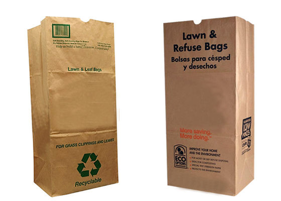 Brown Multiwall Kraft Paper Bags Kitchen Garbage Lawn Paper Bags Daur Ulang