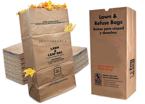 Kantong Kertas Daun Rumput Biodegradable Besar Sampah Kertas Kantong Kertas Limbah Halaman Kompos