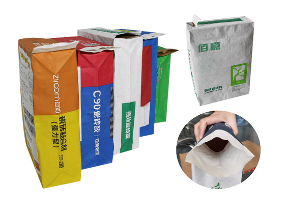 Ukuran Kustom Disisipkan Valve Multiwall Paper Bags Multilayer Packing Bag 20kg 25kg