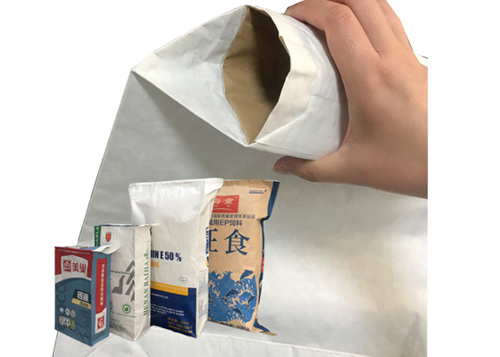 Chemical Pasted Valve Multiwall Paper Bags Custom Printed 15kg Untuk Semen