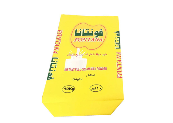 20kg 25kg 3 Lapisan Pe Lined Multi Wall Paper Sacks Untuk Kemasan Susu Bubuk