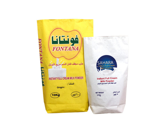 20kg 25kg 3 Layers Pe Lined Multiwall Paper Sack Untuk Kemasan Susu Bubuk