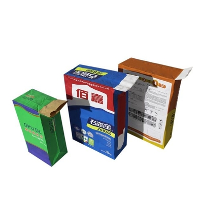 20kg 25kg Tas Kertas Multiwall Tahan Air Tas Kemasan Semen Flexo Print