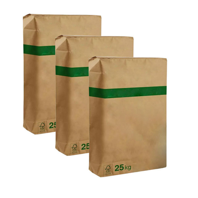 25kg 40kg 50kg 3 Layers Industrial Cement Packing Bags Ketahanan Aus