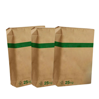 20kg 25kg Tas Kertas Multiwall Katup Disisipkan Tas Kertas Multi Lapisan Daya Tahan Tinggi