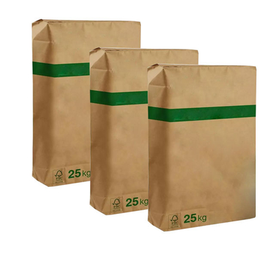 20kg Multiwall Valve Paper Bags Blok Persegi Bawah Tahan Kelembaban