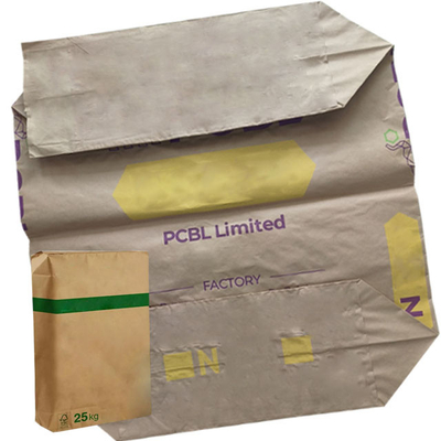 20kg Multiwall Valve Paper Bags Blok Persegi Bawah Tahan Kelembaban