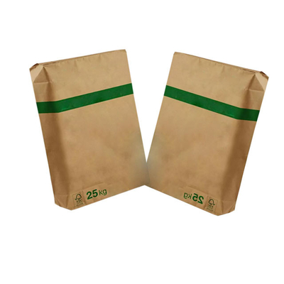 Food Grade 3layer Pasted Valve Multiwall Paper Bags 25kg Flexo Dicetak
