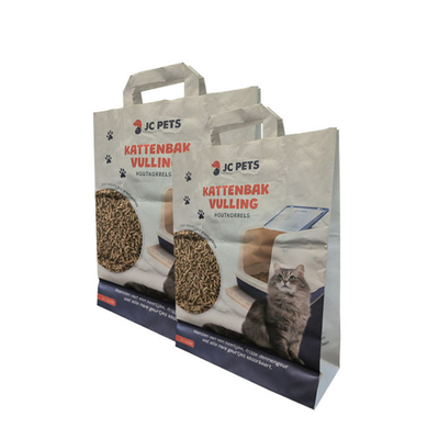 10Liter Side Gusset Paper Bags Heat Sealing Untuk Pet Litter Moisture Proof