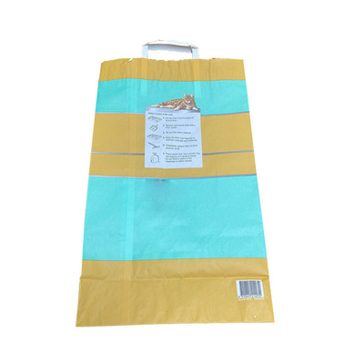 6L 10L 12L Tas Kemasan Kertas Kraft Tas Kotoran Kucing Kertas Kustom