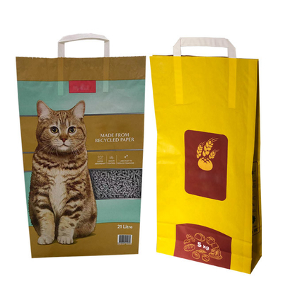 Kertas Kraft Biodegradable Tas Kotoran Kucing Biodegradable 6L 10L Kustom Dicetak