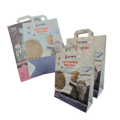 Buka Mulut 6L 10L Tas Kemasan Kertas Kraft Kosong Kustom Dicetak