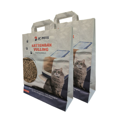 3.6kg 7L Logo Kustom Tas pembuangan kotoran kucing peliharaan Laminasi PP Putih