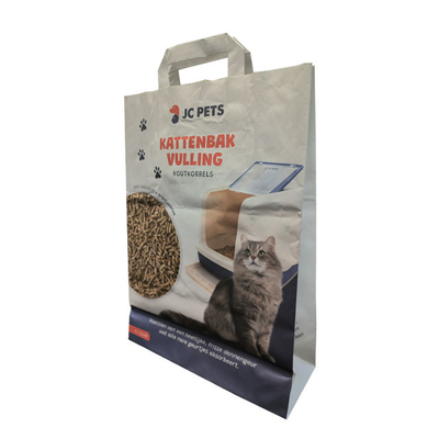 Tas Kertas Kraft Multilayer Biodegradable 5kg Tas Kemasan Kotoran Kucing Tahu