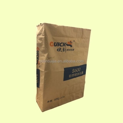 20 Kg Karung Katup Kertas Dapat Didaur Ulang Bentuk Cetak Kustom Putih Atau Coklat