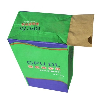 20kg Klep Kantong Kertas Kraft Kemasan Struktur Khusus Bentuk Ukuran Tahan Air