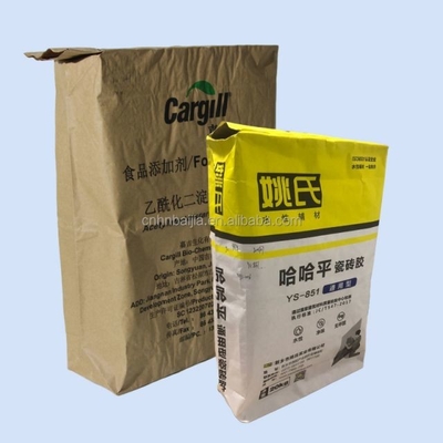 15kg 20kg Karung Katup Kertas Kraft Multiwall Cetak Kustom Untuk Paket Kertas Semen