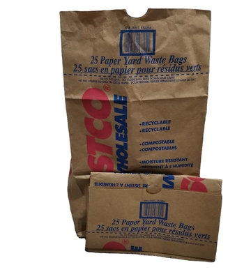 30 Gallon Lawn Paper Bags Bukti Kelembaban Kompos Dengan Logo Kustom