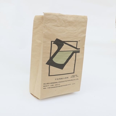 Kantong kertas kertas Kraft putih yang aman untuk pertanian Kantong kertas untuk tepung terigu