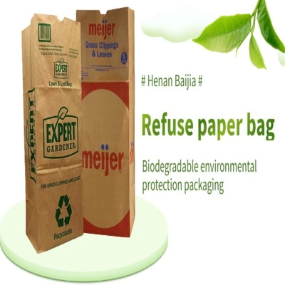 Biodegradable 30 Gallon Lawn Leaf Paper Bags Logo Kustom Diterima