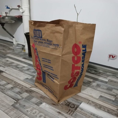 Terima Kantong Limbah Rumput Kertas yang Dapat Didaur Ulang Besar 30 Gal