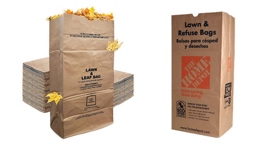 Open Top Eco Friendly Grass Clipping Paper Bags Untuk Taman Atau halaman