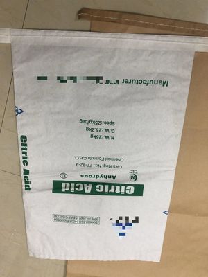 Percetakan khusus 20kg Kantong kertas jahit untuk kemasan