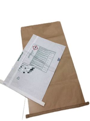 Lingkungan ramah dijahit mulut terbuka multiwall kantong kertas logo yang disesuaikan