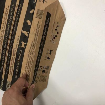 Kemasan kantong kertas multiwall tugas berat yang dirancang khusus untuk sampah hewan peliharaan
