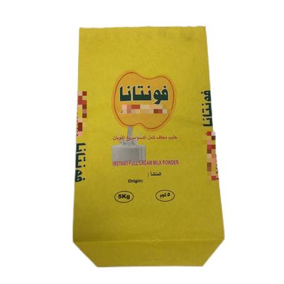 Customized Shape Industrial Pinch Bottom Paper Bags Untuk Pulver Susu hingga 7 Warna Printing