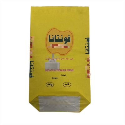 Customized Shape Industrial Pinch Bottom Paper Bags Untuk Pulver Susu hingga 7 Warna Printing