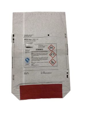 25kg Multiwall Kantong Kertas Bagian Bawah Kuadrat Buka Mulut Untuk Kemasan Kimia