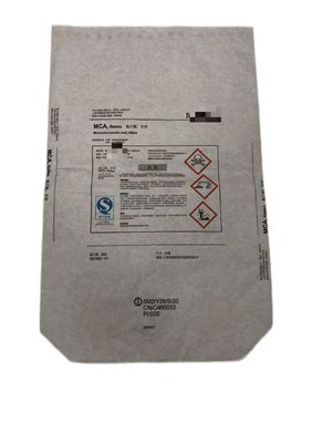 25kg Multiwall Kantong Kertas Bagian Bawah Kuadrat Buka Mulut Untuk Kemasan Kimia