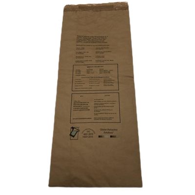 25kg kertas Pbom kantong mulut panas disegel untuk kemasan bahan bangunan dan bahan tahan api