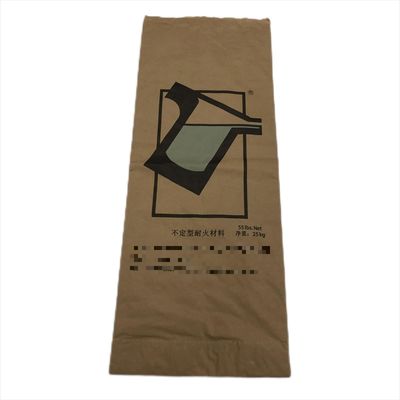 25kg kertas Pbom kantong mulut panas disegel untuk kemasan bahan bangunan dan bahan tahan api