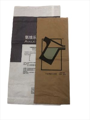Kantong kertas kraft industri berwarna putih atau cokelat untuk bubuk dan butiran kemasan