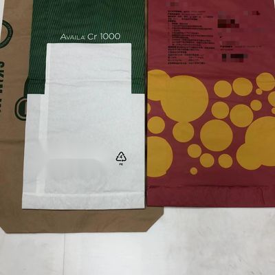 Kantong kertas tertutup panas putih atau cokelat tebal khusus kantong kertas kraft multiwall